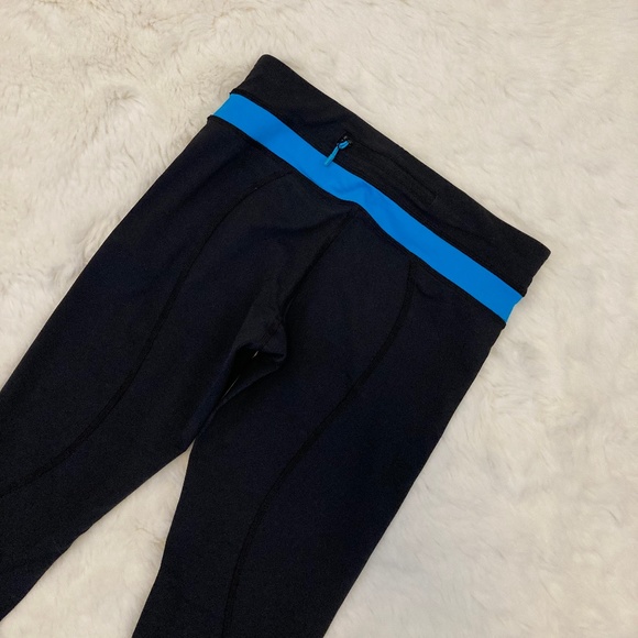 Lululemon Black Turquoise Inspire Crop Leggings 6 - Picture 6 of 8